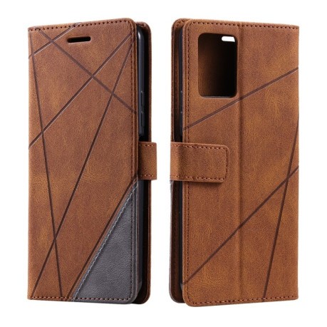 Чехол-книжка Skin Feel Splicing  Vivo Y21 2021 / Y33s - коричневый