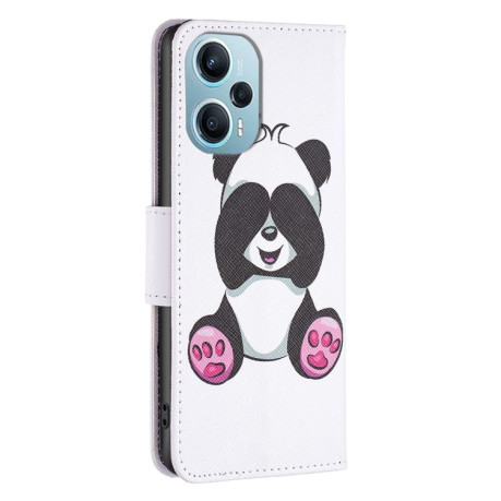 Чехол-книжка Colored Drawing Pattern для Xiaomi Poco F5 5G / Redmi Note 12 Turbo - Baby Panda