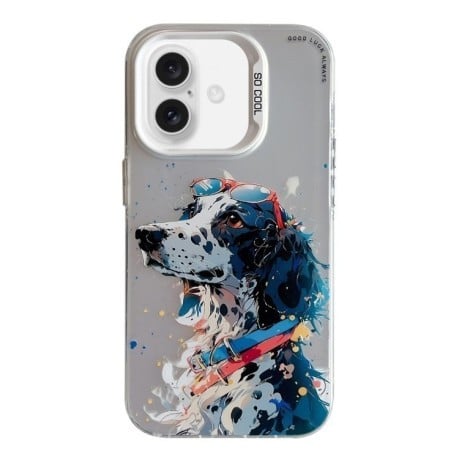 Чохол Animal Pattern Oil Painting Series для iPhone 16 Pro - Dog