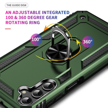 Противоударный чехол HMC 360 Degree Rotating Holder для Samsung Galaxy A24 4G - темно-зеленый