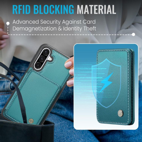 Чехол JEEHOOD J05 Business Magnetic Style RFID Leather для Samsung Galaxy A36 - синий