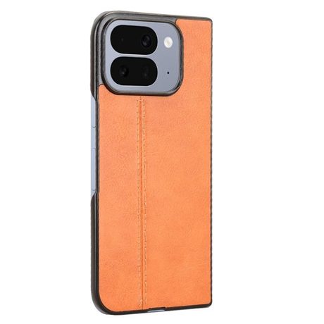 Чехол с прострочкой Sewing Cow Pattern для Google Pixel 10 Pro Fold — жёлтый