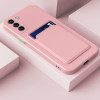 Противоударный чехол Card Slot Design для Samsung Galaxy A14 5G - розовый