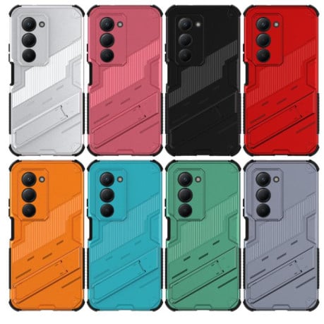 Противоударный чехол Punk Armor с подставкой на Xiaomi Redmi 15 5G / 4G EU 171mm - красный