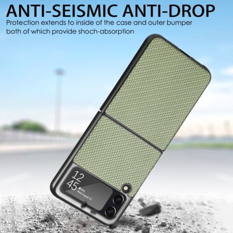 Протиударний чохол Cross Pattern Slim для Samsung Galaxy Z Flip3 5G - зелений