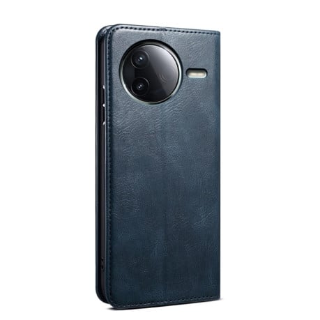 Чехол-книжка Simple Wax Crazy Horse для Xiaomi Poco F7 Ultra 5G - синій