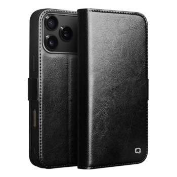 Чохол-книжка QIALINO Classic 103 з натуральної шкіри на iPhone 18 Pro Max — чорний