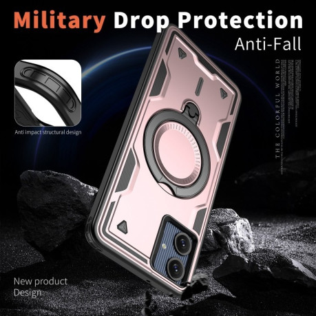 Протиударний чохол MagSafe Holder Armor PC Hybrid  для Samsung Galaxy A06 4G - рожеве золото