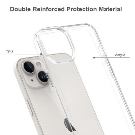 Акриловый противоударный чехол HMC для iPhone 15 Plus - прозрачный