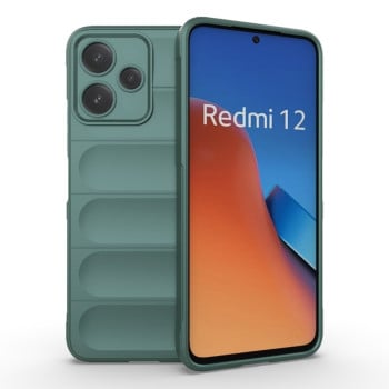 Силиконовый чехол Magic Flannel для Xiaomi Redmi 12 5G/Poco M6 Pro 5G - зеленый