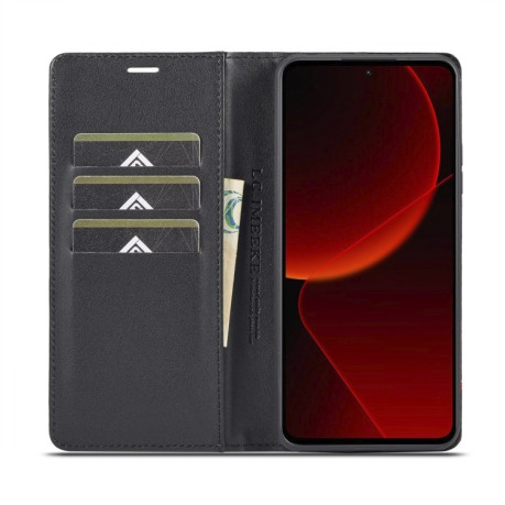 Чехол-книжка LCIMEEKE Carbon Fiber для Xiaomi 14T Pro - Black