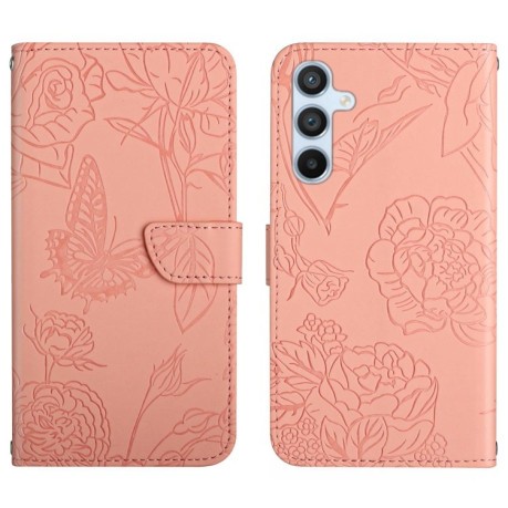 Чохол-книжка Skin Feel Butterfly Embossed  для Samsung Galaxy A56 5G - рожевий
