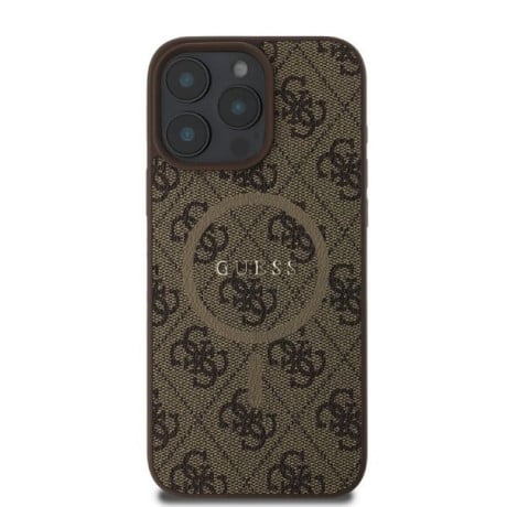 Оригинальный чехол Guess 4G Ring Classic Logo MagSafe для iPhone 16 Pro Max - Brown