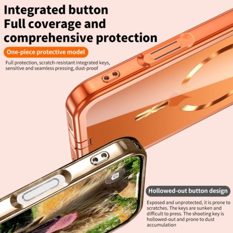 Чехол Plating Paint с MagSafe и защитой камеры для iPhone 17 Pro Max — прозрачный