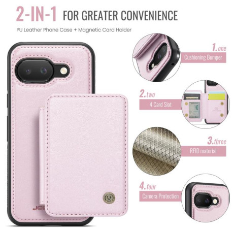 Чохол JEEHOOD J05 Business Magnetic Style RFID Leather для Google Pixel 9a - рожевий