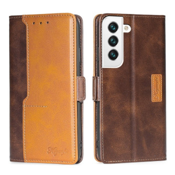Чохол-книжка Contrast Retro Texture Samsung Galaxy S22 5G - коричневий