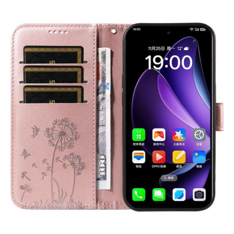 Чехол-книжка Dandelion Embossed Pattern Flip Leather для OPPO Reno13 Global - золото