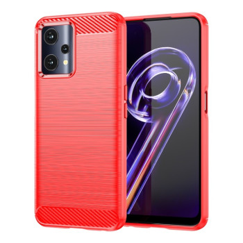 Чохол Brushed Texture Carbon Fiber на Realme 9 Pro/OnePlus Nord CE 2 Lite 5G - червоний