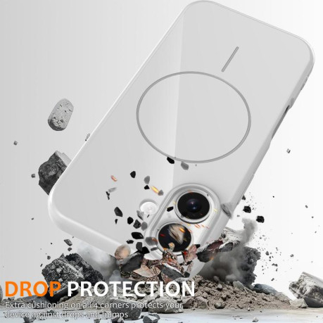 Противоударный чехол Glossy TPU Shockproof MagSafe на iPhone 17 - белый
