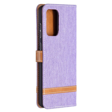Чохол-книжка Color Matching Denim Texture на Samsung Galaxy A72 - фіолетовий