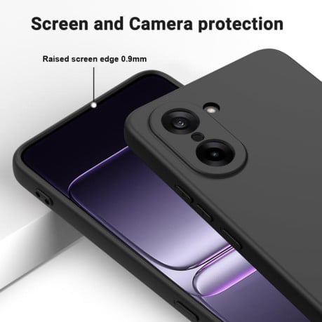 Силиконовый чехол Solid Color Liquid Silicone на OnePlus Nord CE5/Ace 5 Racing - черный