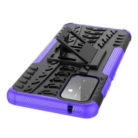 Противоударный чехол Tire Texture на Samsung Galaxy A72 - фиолетовый
