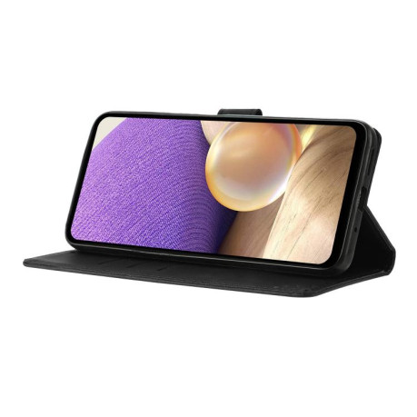 Чехол-книжка Triangles Embossed Leather для Motorola Edge 60 - черный