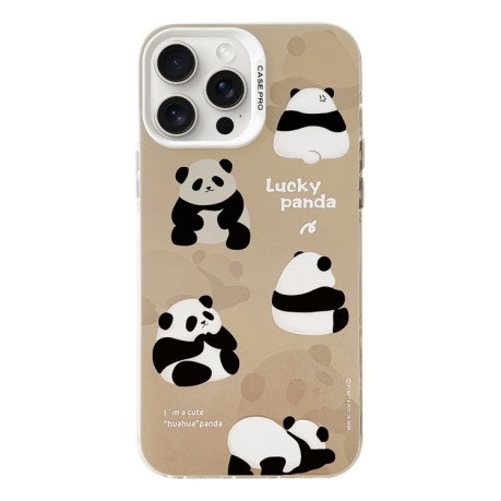 Чохол Electroplated Silver Series PC для iPhone 16 Pro - Brown Panda