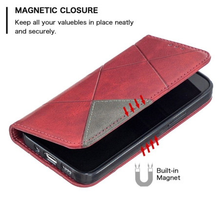 Чохол-книга Rhombus Texture на iPhone 12 Mini - червоний