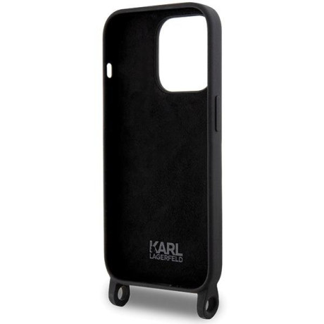 Оригінальний силіконовий чохол Karl Lagerfeld Crossbody Silicone Ikonik для iPhone 15 Pro - black(KLHCP15XSCBSKNK)