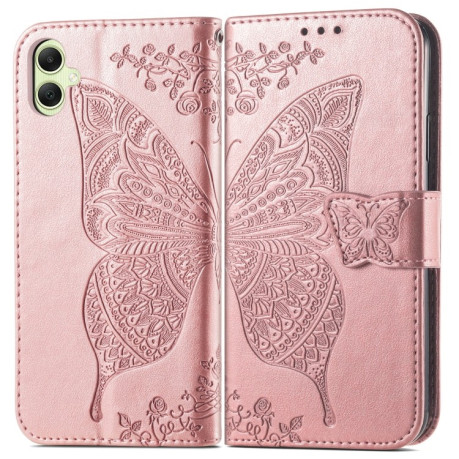 Чехол-книжка Butterfly Love Flower Embossed для Samsung Galaxy A05 - розовое золото