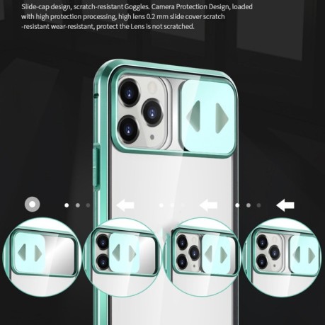 Двусторонний чехол Sliding Lens Mirror Design для iPhone 12 Pro Max - черный