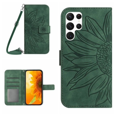 Чехол-книжка Skin Feel Sun Flower для Samsung Galaxy S25 Ultra 5G - зеленый