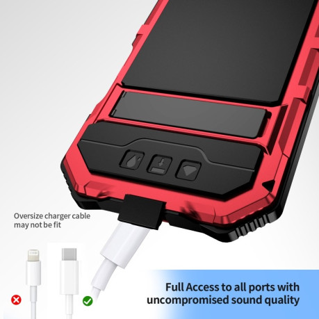 Протиударний чохол R-JUST Life Waterproof для iPhone 16 Plus - червоний