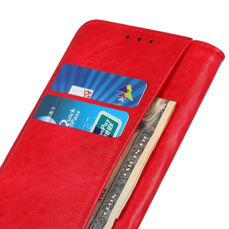 Чехол-книжка Magnetic Retro Crazy Horse Texture на Samsung Galaxy M01 - красный