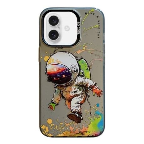 Чехол Animal Pattern Oil Painting Series для iPhone 16 Plus - Astronaut