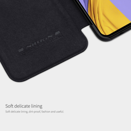 Кожаный чехол-книжка Nillkin Qin Series для Samsung Galaxy A51 -черный