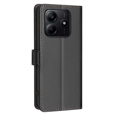 Чехол-книжка Litchi Texture RFID Anti-theft Leather для Xiaomi Redmi Note 14 5G/Poco M7 Pro 5G - черный