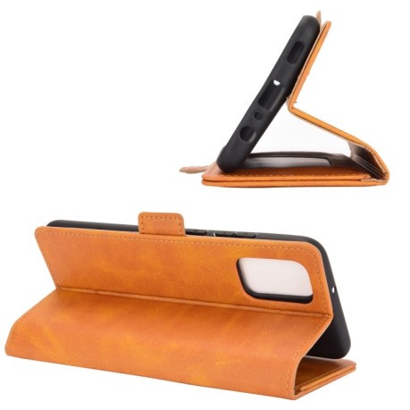 Чехол-книжка Dual-side Magnetic Buckle для Samsung Galaxy A02s - оранжевый