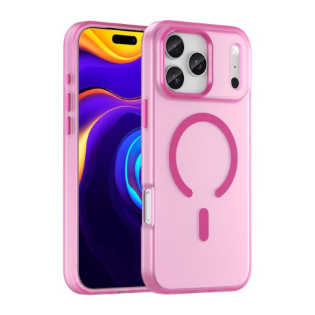 Противоударный чехол MagSafe Frosted Translucent TPU + PC для iPhone 17 Pro Max - розовый