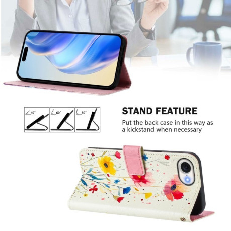 Чохол-книжка Colored Drawing Pattern для iPhone 16e - кольоровий