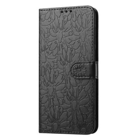 Чехол-книжка Daisy Embossed Leather для Samsung Galaxy M06 5G - чорний