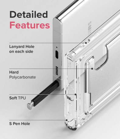 Противоударный чехол Ringke Fusion Card для Samsung Galaxy S22 Ultra - прозрачный