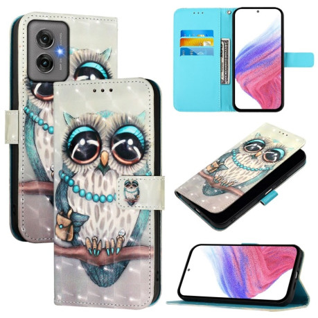 Чехол-книжка 3D Painting для Motorola Moto G55 - Owl