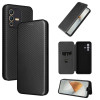 Чехол-книжка Carbon Fiber Texture на Vivo S12 5G/V23 5G - черный