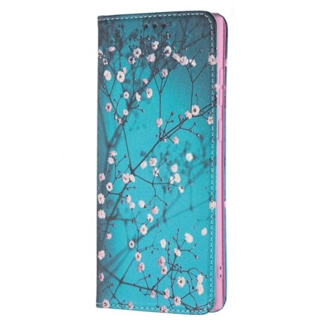 Чехол-книжка Colored Drawing Pattern Invisible для Samsung Galaxy S22 Ultra 5G - Plum Blossom