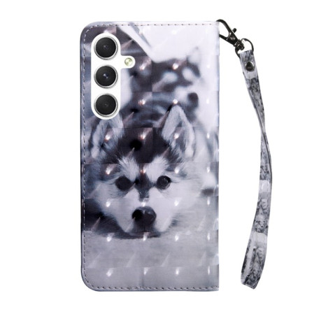 Чехол-книжка 3D Painting для Samsung Galaxy S24 5G - Husky