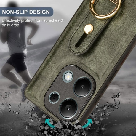 Протиударний чохол Wristband Leather Back для Xiaomi Redmi Note Redmi Note 14S/ 13 Pro 4G / POCO M6 Pro 4G - зелений