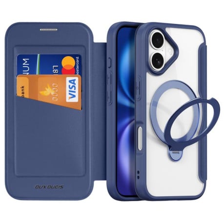 Чехол-книжка DUX DUCIS Skin X Pro Series с Magsafe на iPhone 17 - синий