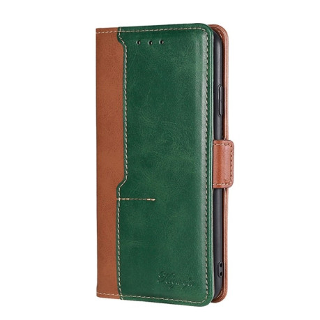 Чехол-книжка Contrast Color для Vivo V25 5G/V25e 5G/X80 Lite - Light Brown+Green